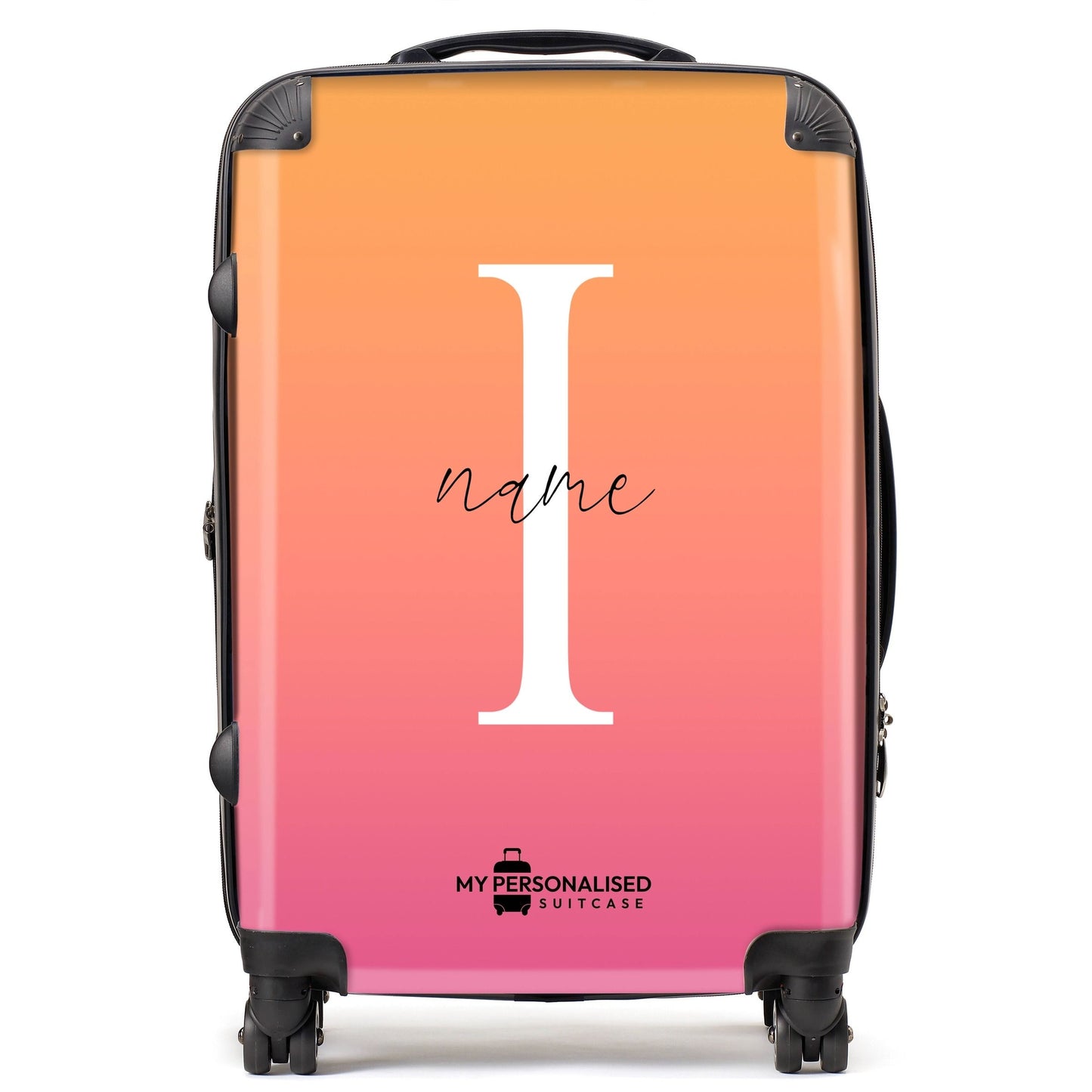 Personalised Red and Orange Ombre Gradient Suitcase