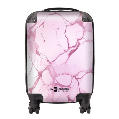 Personalised Pink Marble Suitcase