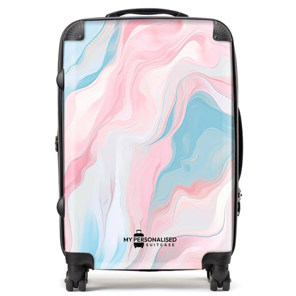 Personalised Pink & Blue Marble Suitcase