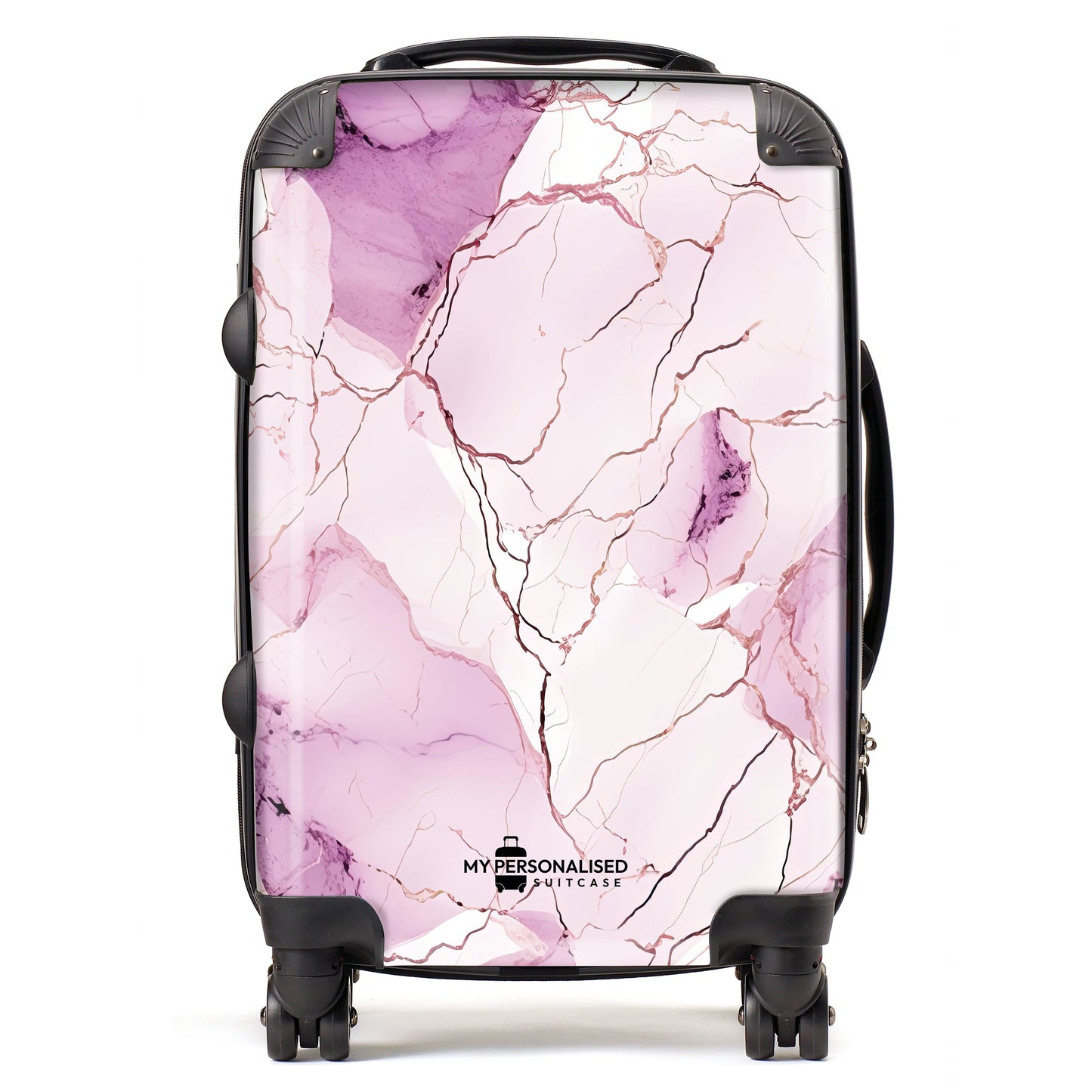 Personalised Pink & Purple Marble Suitcase