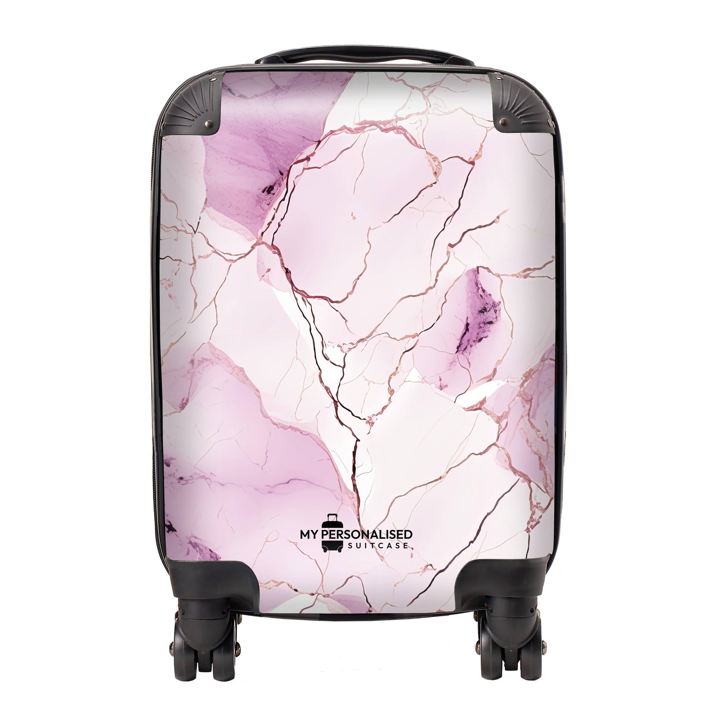 Personalised Pink & Purple Marble Suitcase