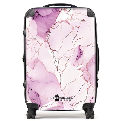 Personalised Pink & Purple Marble Suitcase