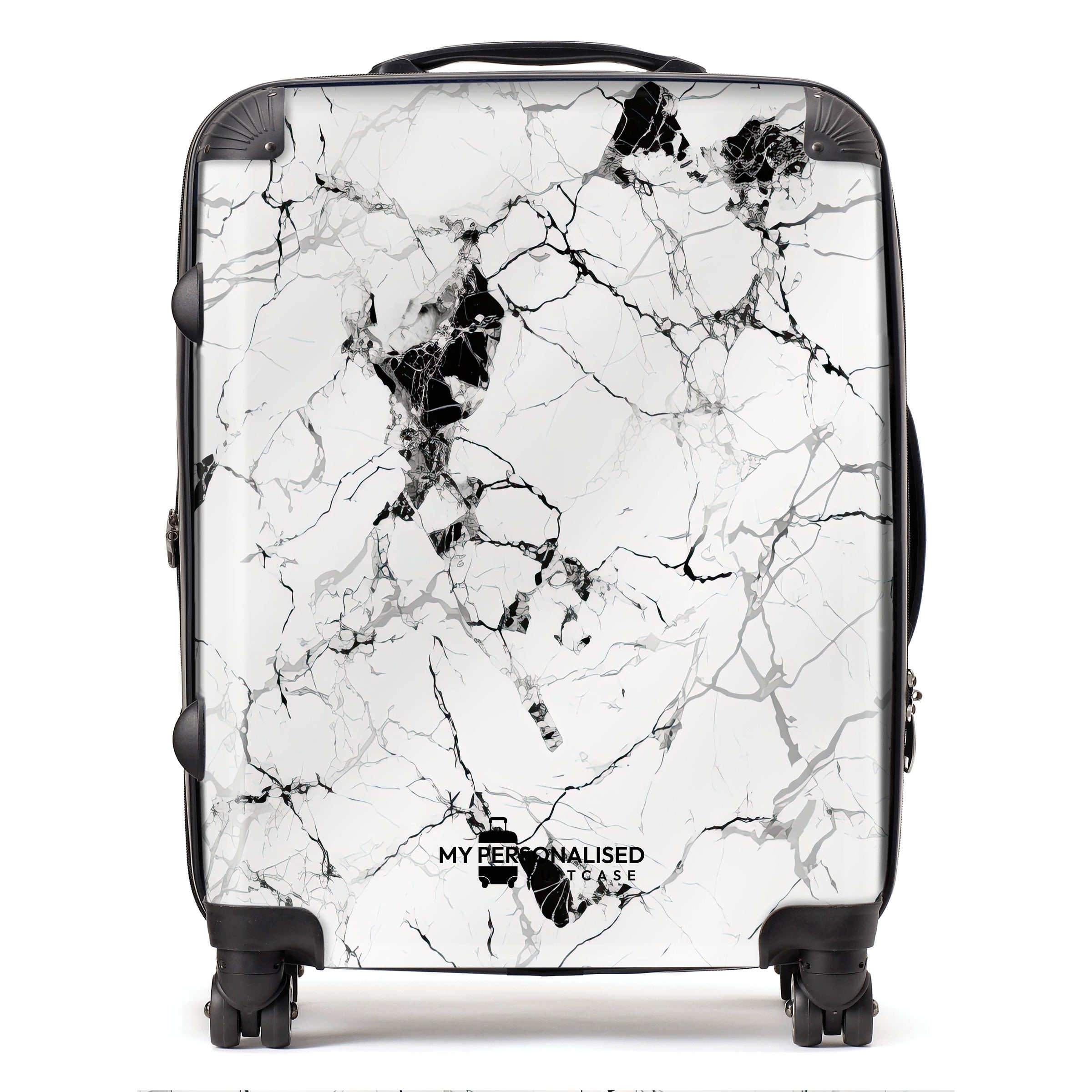 Black and white marble suitcase on sale